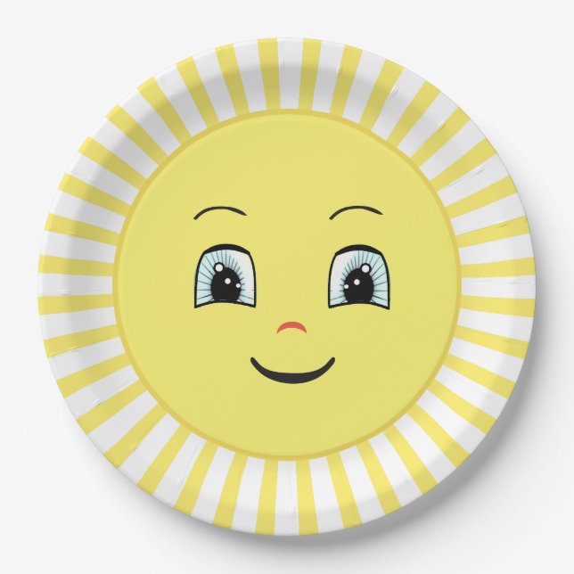 Niedlich Happy Sunshine Pappteller (Vorderseite)