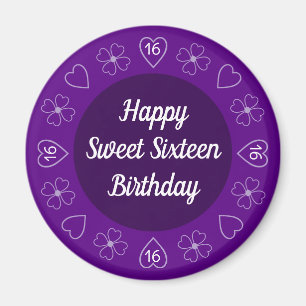 Niedlich Happy Sweet 16 Geburtstag Lila festlich Magnet