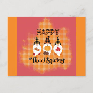 Niedlich Happy Thanksgiving Gnomes Postkarte