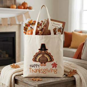 Niedlich Happy Thanksgiving Pilgrim Türkei Tragetasche