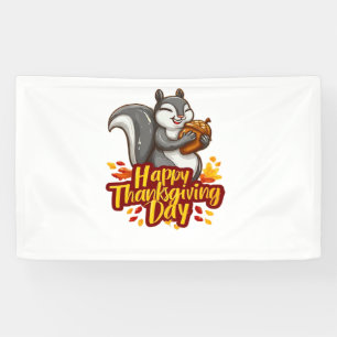 Niedlich Happy Thanksgiving Squirrel Classic T - S Banner