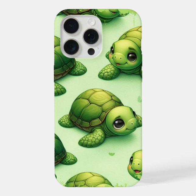 Niedlich Happy Turtles Pattern iPhone Hülle (Rückseite)