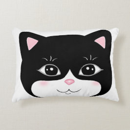 Niedlich Happy Tuxedo Cat Face Dekokissen