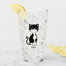 Niedlich Happy Tuxedo Cat Glas