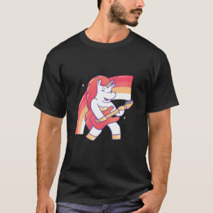 Niedlich Happy Unicorn Gitarre spielen, lustiges G T-Shirt