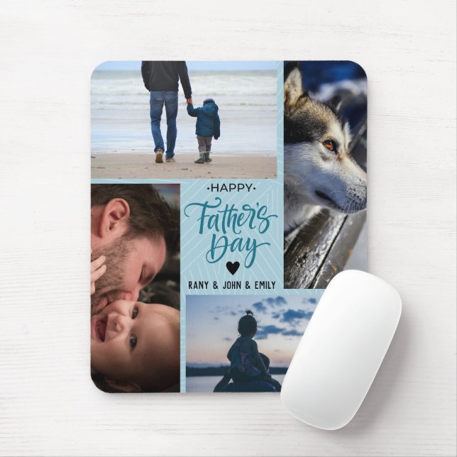 Niedlich Happy Vatertag Foto Collage Individuelle  Mousepad (Mit Mouse)