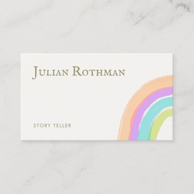 Niedlich Happy Watercolor Rainbow Business Card Visitenkarte (Vorderseite)
