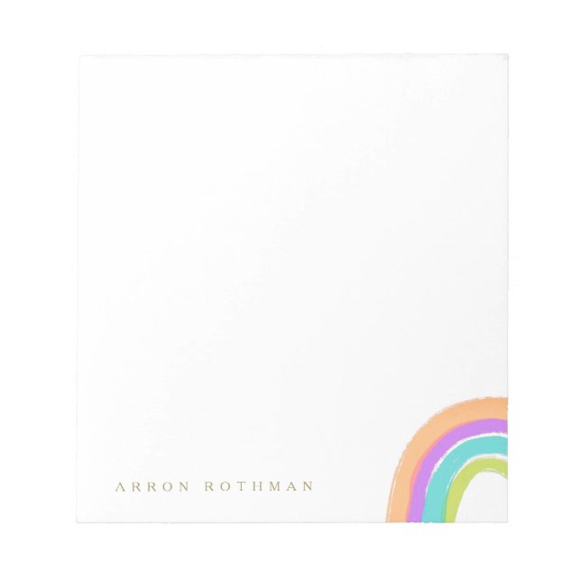 Niedlich Happy Watercolor Rainbow Notepad Notizblock (Vorderseite)
