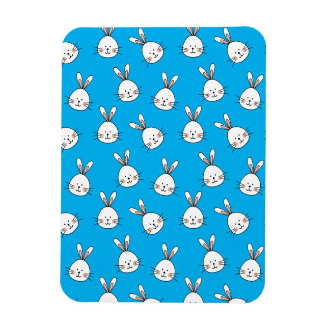 Niedlich Happy White Oaster Bunny Pattern Magnet (Vertikal)