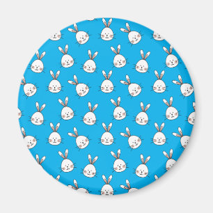 Niedlich Happy White Oaster Bunny Pattern Magnet