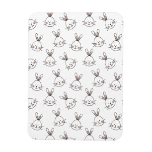 Niedlich Happy White Oaster Bunny Pattern Magnet