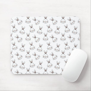 Niedlich Happy White Oaster Bunny Pattern Mousepad