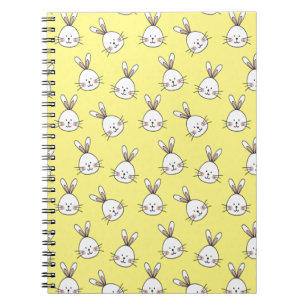 Niedlich Happy White Oaster Bunny Pattern Notizblock