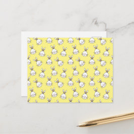 Niedlich Happy White Oaster Bunny Pattern Postkarte