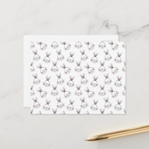Niedlich Happy White Oaster Bunny Pattern Postkarte