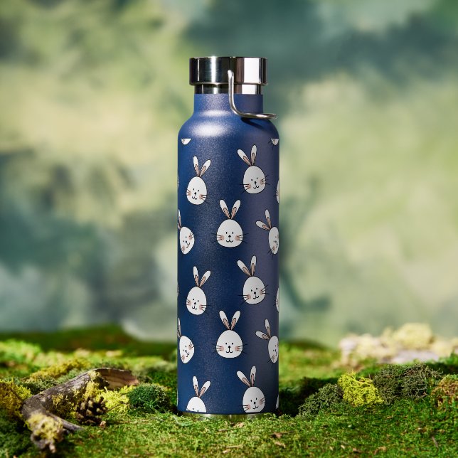 Niedlich Happy White Oaster Bunny Pattern Trinkflasche (Außenbereich)
