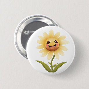 Niedlich Happy Yellow Blume Button