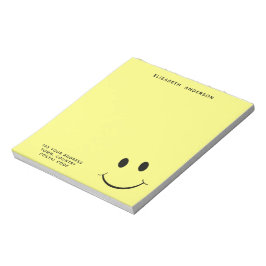 Niedlich Happy Yellow Face Personalisierte Adresse Notizblock