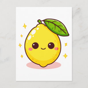Niedlich Happy Yellow Lemon Postkarte