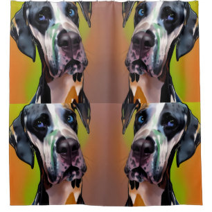 Niedlich Harlequin Great Dane Duschvorhang