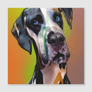 Niedlich Harlequin Great Dane Magnet