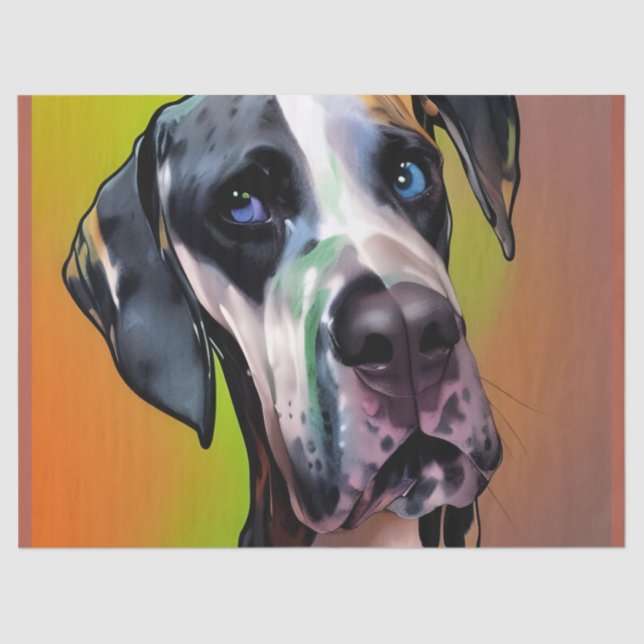 Niedlich Harlequin Great Dane Seidenpapier (Vorderseite)