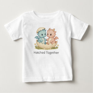 Niedlich Hatted Together Twin Baby Dragons T - Shi T-shirt