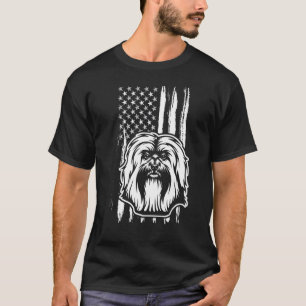 Niedlich Havanese Dog American Flag USA Welpe T-Shirt