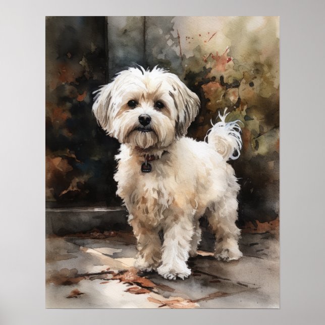 Niedlich Havanese Dog Art Print Poster (Vorne)