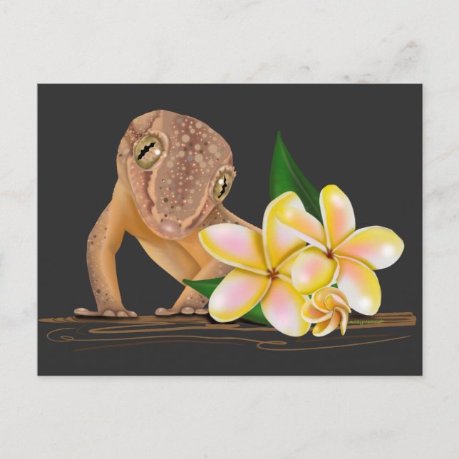 Niedlich Hawaii Gecko Postkarte (Vorderseite)