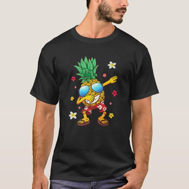 Niedlich Hawaiian Dabbing Ananas Hawaii Beach Somm T-Shirt (Vorderseite)