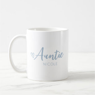Niedlich Heart Auntie Personalisiert Dusty Blue Kaffeetasse