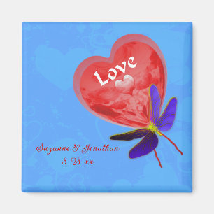 Niedlich Heart Balloon Personalisiert Wedding Magnet