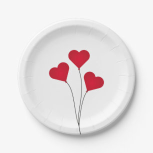 Niedlich Heart Balloons Pappteller