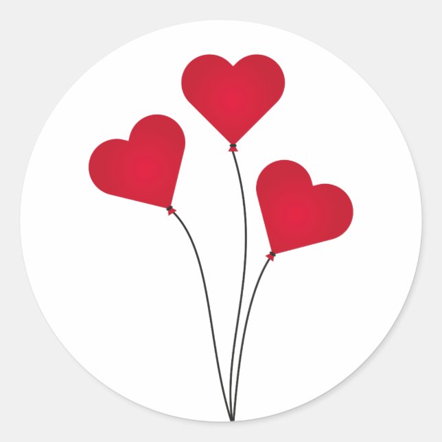 Niedlich Heart Balloons Runder Aufkleber (Vorderseite)