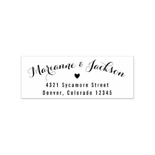 Niedlich Heart Custom Wedding Rücksendeadresse Bri Gummistempel