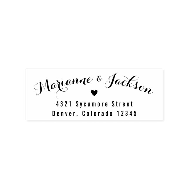 Niedlich Heart Custom Wedding Rücksendeadresse Bri Gummistempel (Prägung)