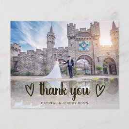 Niedlich Heart Foto Budget Hochzeit Danke Karte