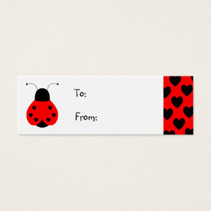 Niedlich Heart Ladybug Geschenkmarke