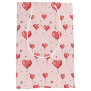 Niedlich Heart Liebe Balloons Mittlere Geschenktüte