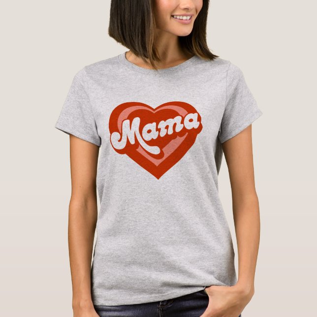Niedlich Heart Mama Mini Mutter Tochter T-Shirt (Vorderseite)