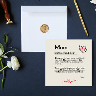 Niedlich Heart Mama Wörterbuch Muttertag Dankeskarte