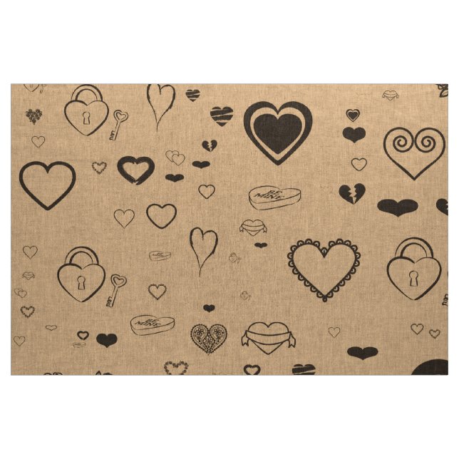 Niedlich Heart Modern Dark Gray Stoff (Yard (91,4 cm))