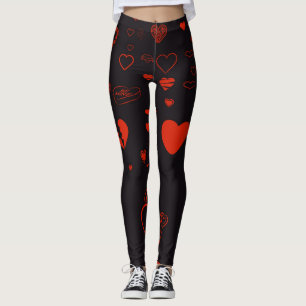 Niedlich Heart Modern Red Leggings