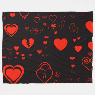 Niedlich Heart Modern Red Pattern Fleecedecke
