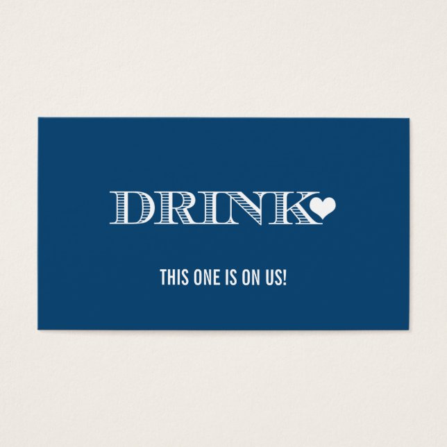 Niedlich Heart Navy Wedk Drink Ticket (Vorderseite)