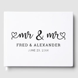 Niedlich Heart Script Mr & Mr. Gay Wedding Gästebuch