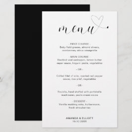 Niedlich Heart Simple Modern Wedding Menu