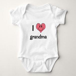 Niedlich Heart Smilie I Liebe Oma Baby Strampler