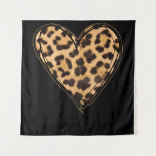 Niedlich Heart Valentines Leopard Muster Wandteppich